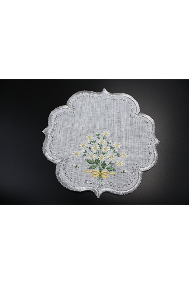 Daisy Patterned Polka Dot Cocktail Napkin 1 Piece