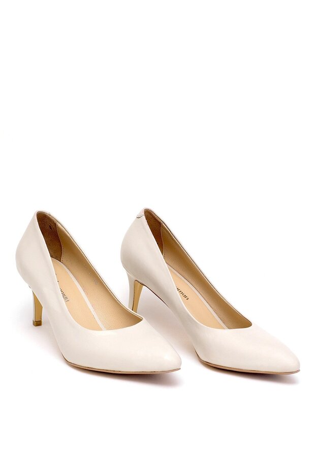 Elit Selestia Women's Genuine Leather Stiletto Beige
