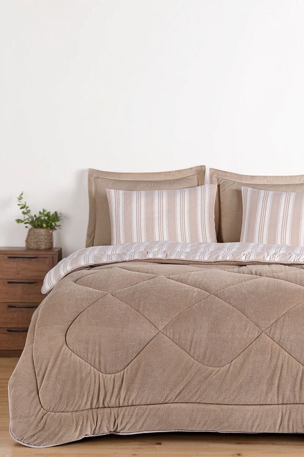 Uyku Seti Wellsoft Yorganlı Puffy 3 Parça Tek Kişilik GentleTouch Bej - 2