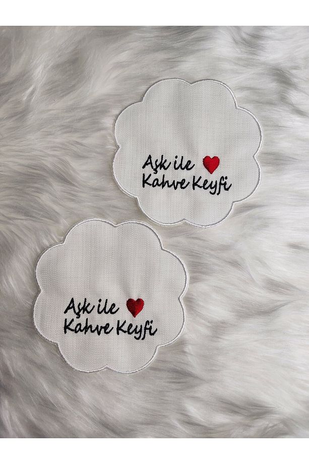 Kahve Sunum Peçetesi Aşk İle Yazılı 2 adet - 1