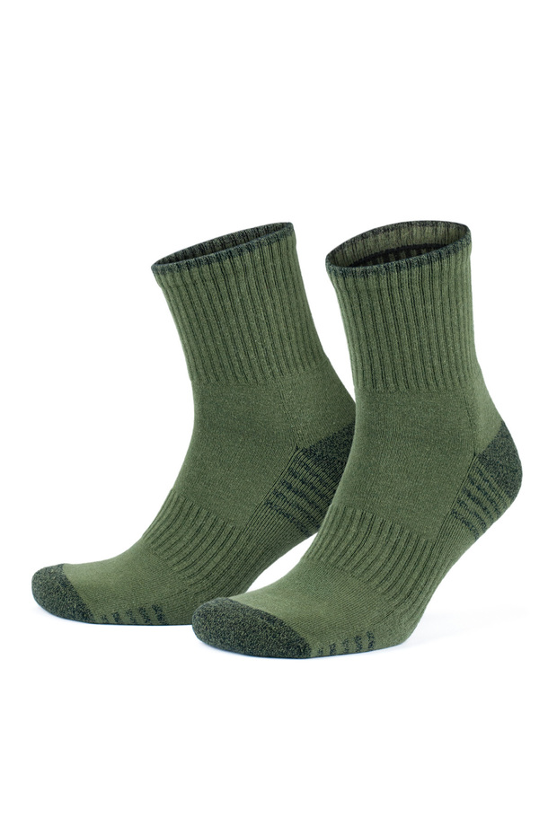 2 Pack Combed Cotton Seamless Colorful Ribbed Sports Socks for Men and Women with Towel Bottom 3502