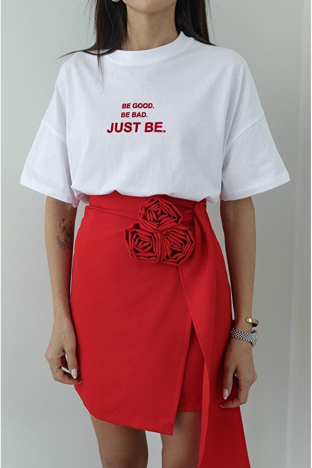 Oversize Cut Short Sleeve Printed T-Shirt