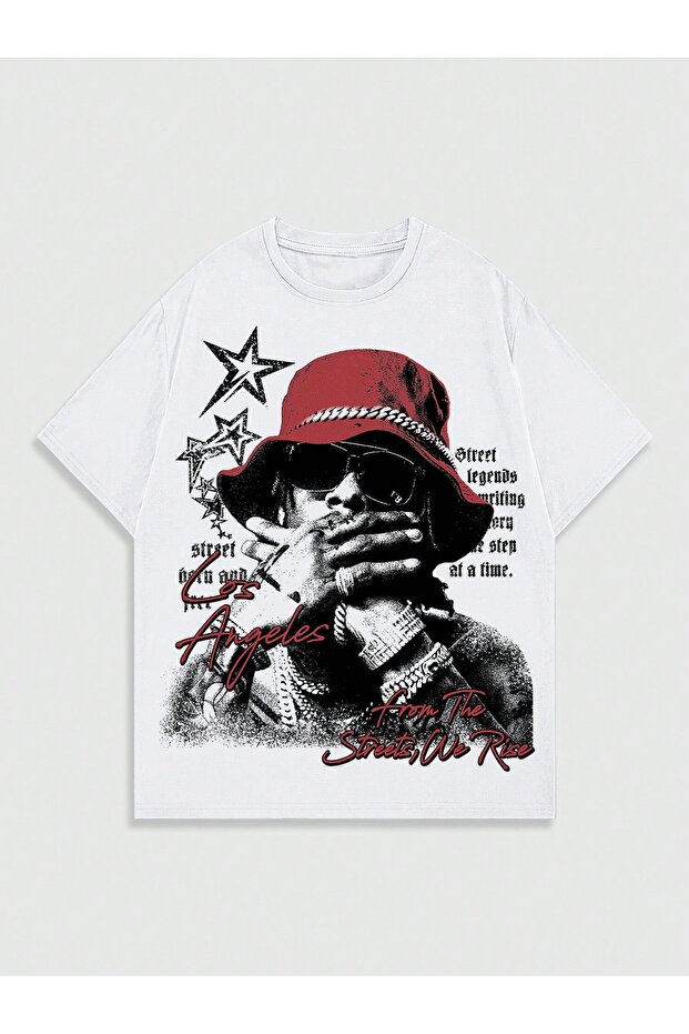 Oversize Cut Short Sleeve Printed T-Shirt