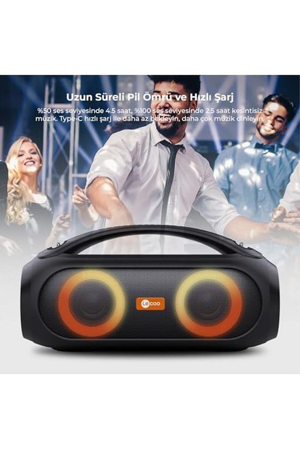 Lecoo Ds152 36W Kablosuz Bluetooth 5.1 Hoparlör - Rgb Aydınlatmalı Ipx5 Suya Dayanıklı Bt/Aux/Usb G - 3