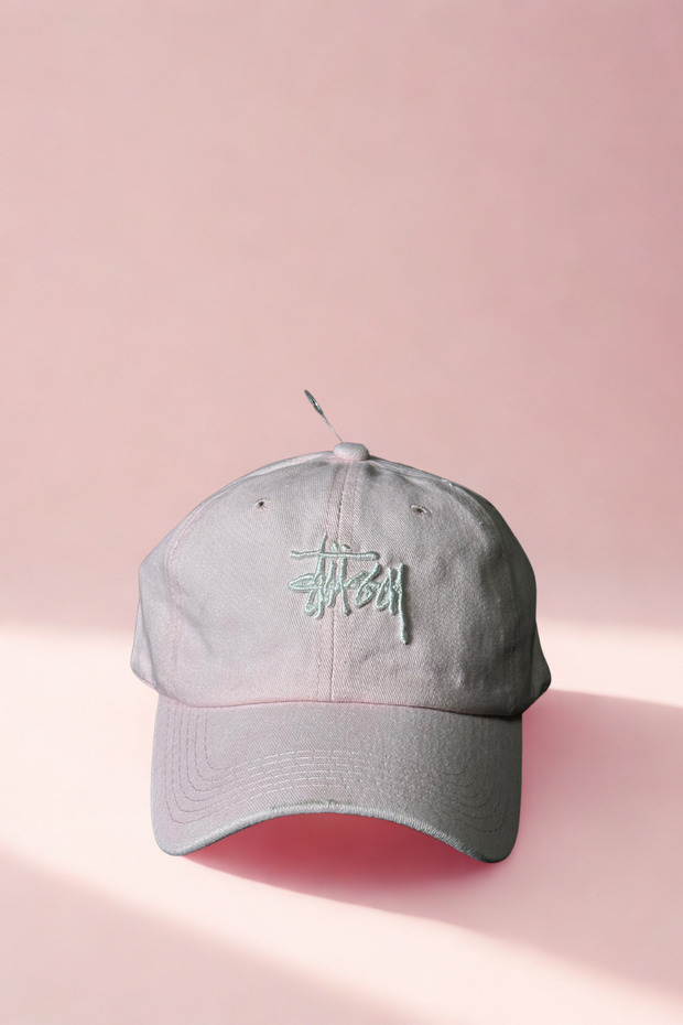 قبعة وردية مغسولة من Stussy / قبعة وردية مغسولة من Stussy / قبعة بيسبول