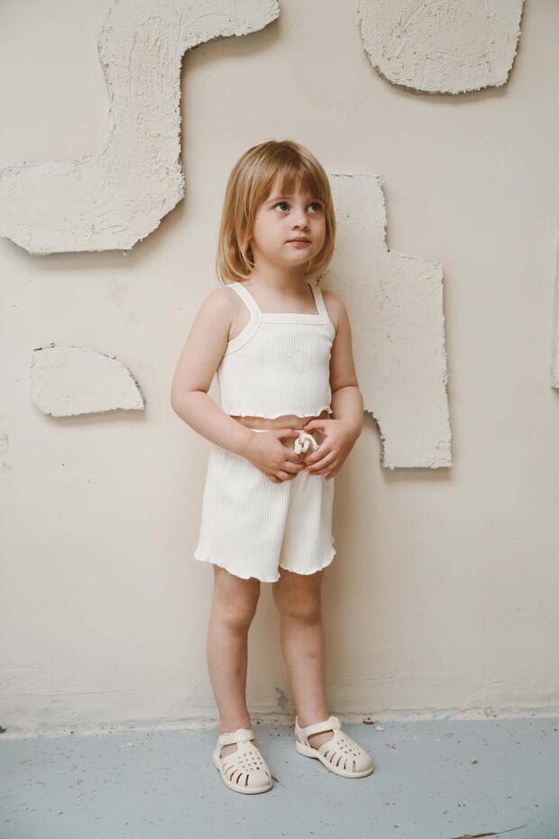 Seashell Patterned Crop Top and Shorts Set - 1