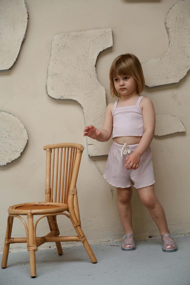 İstiridye Askılı Crop ve Şortlu Takım - 7