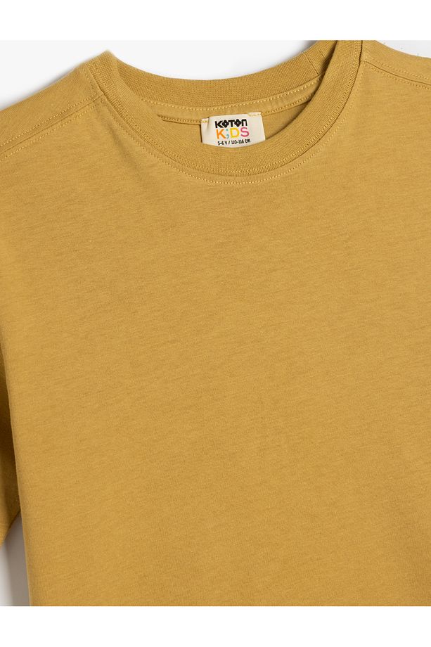 Basic Oversize Tişört Kısa Kollu Bisiklet Yaka Pamuklu - 3