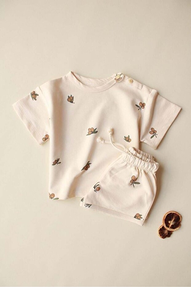 Olive Printed Shorts Set - 4