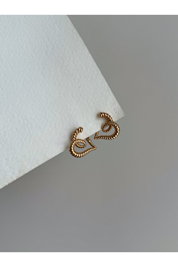 Steel Rose Gold Heart Form Design Lynn Earrings -Non Tarnish-