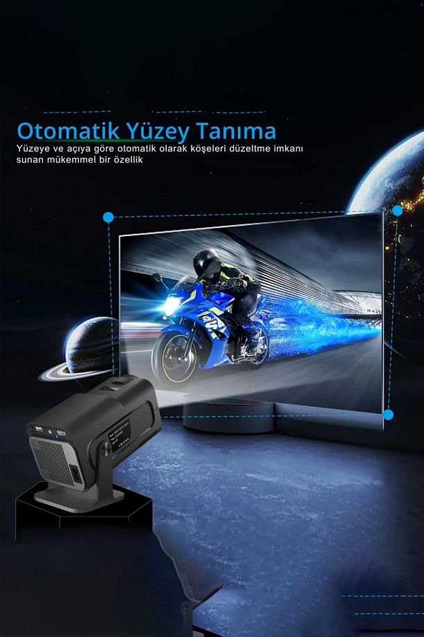 Android 13 işlemcili Taşınabilir Mini Projeksiyon Görüntü yansıtma USB HDMI Girişli - 5