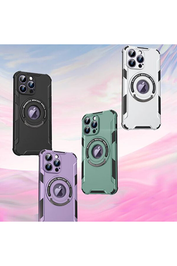 Ultra-solid Case, Ring Armor, Compatible with iPhone 14 Pro Max, Magsafe, Ring Holder, Silver - 2