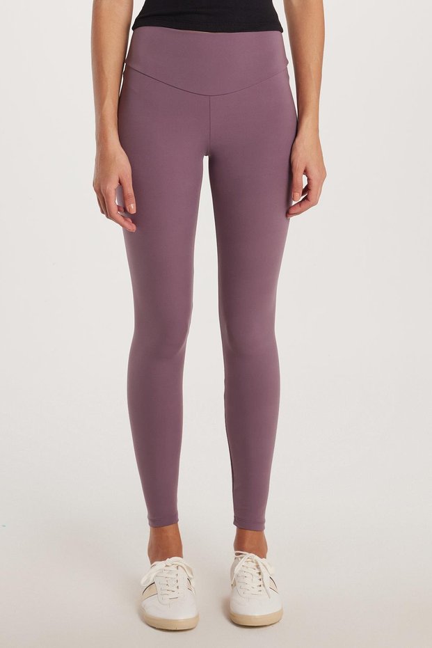 Women's Super Slim Elastic Waist Interlock Standard Size Normal Waist Dusty Rose Tights