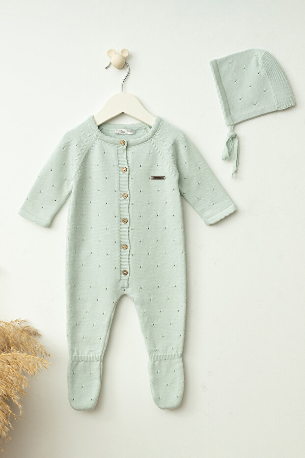 Openwork Cotton Newborn Jumpsuit