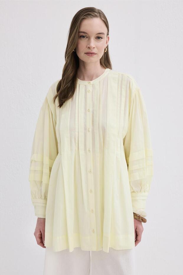 Henri Voile Ribbed Shirt Yellow