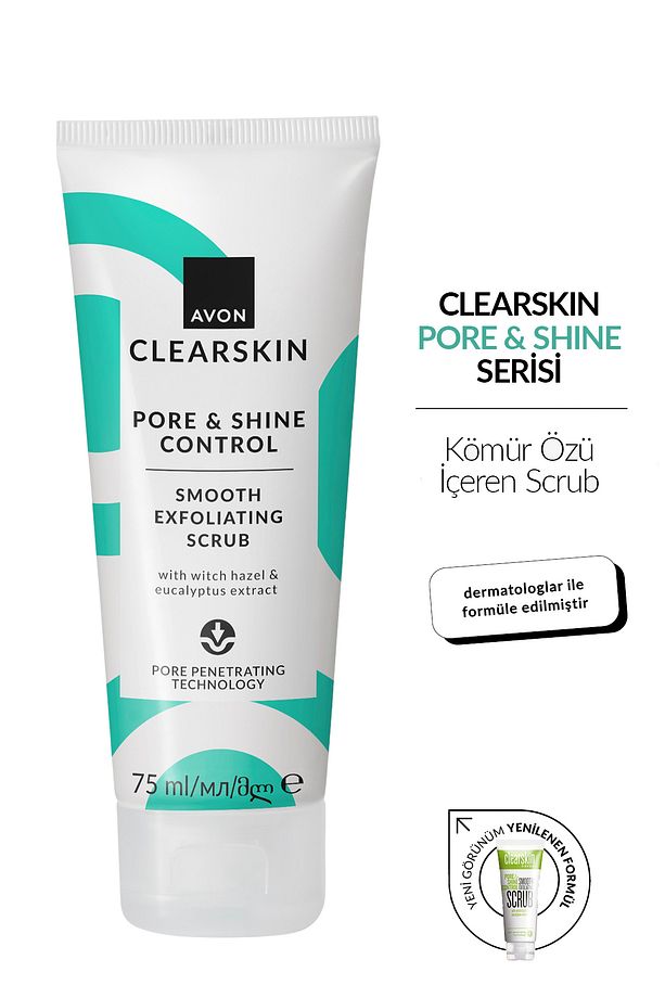 Clearskin Pore & Shine Kömür Özü İçeren Scrub 75ml - 1