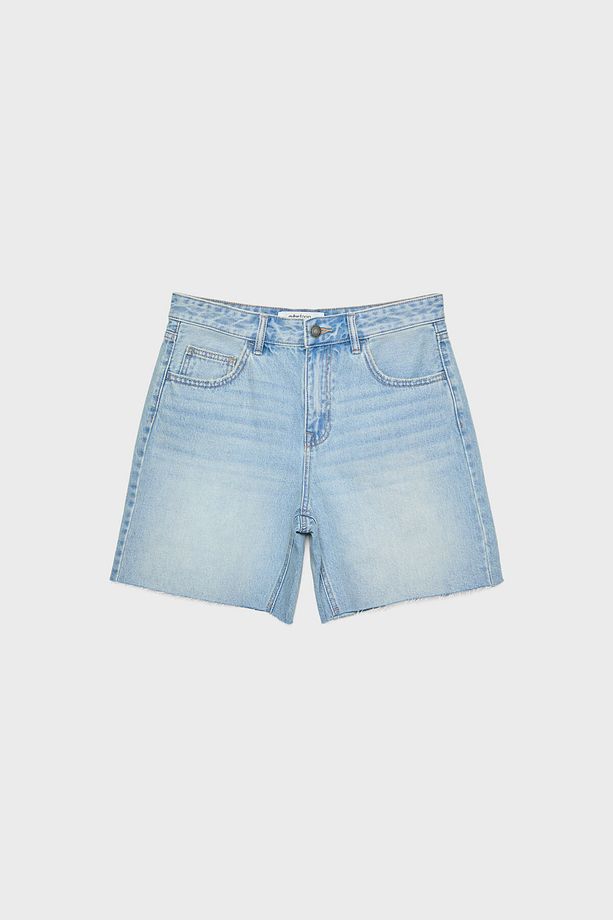 Düşük Bel Denim Bermuda Şort - 6