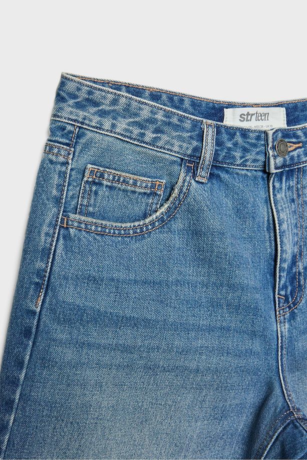 Düşük Bel Denim Bermuda Şort - 8