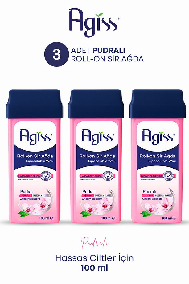 3 Adet Kartuş Roll-on Ağda 2 Adet 10 Metre Ağda Bezi Hassas Ciltler için Ağda Seti - 2
