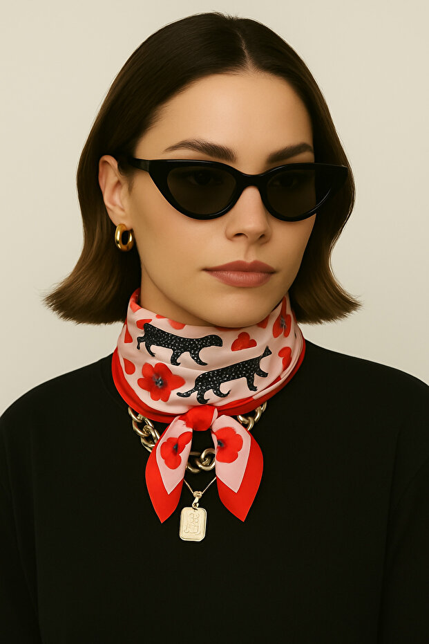 وشاح من الساتان المنقوش - 5