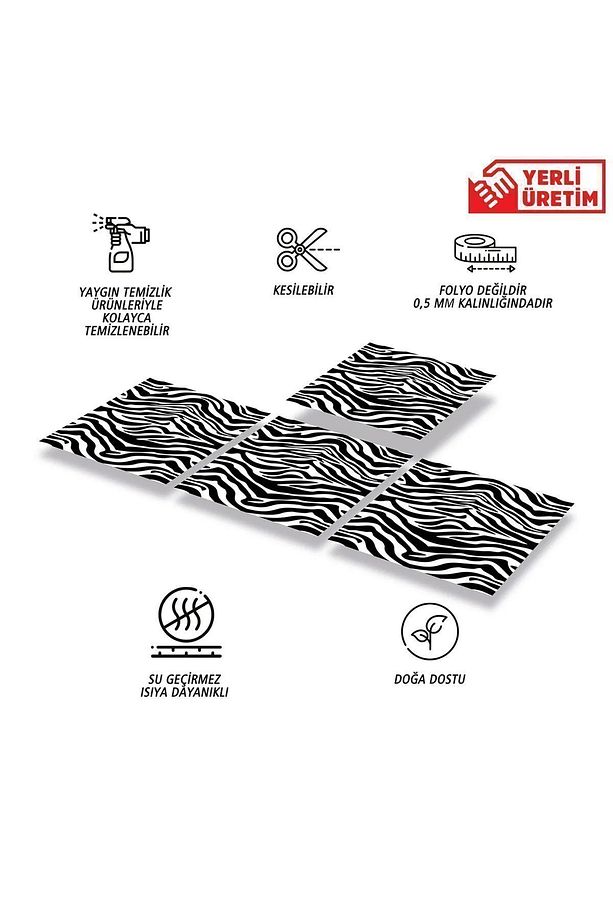 Kendinden Yapışkanlı Zebra Desenli Pvc Karo 30x30 Cm (33 Adet) 3m2 - 2