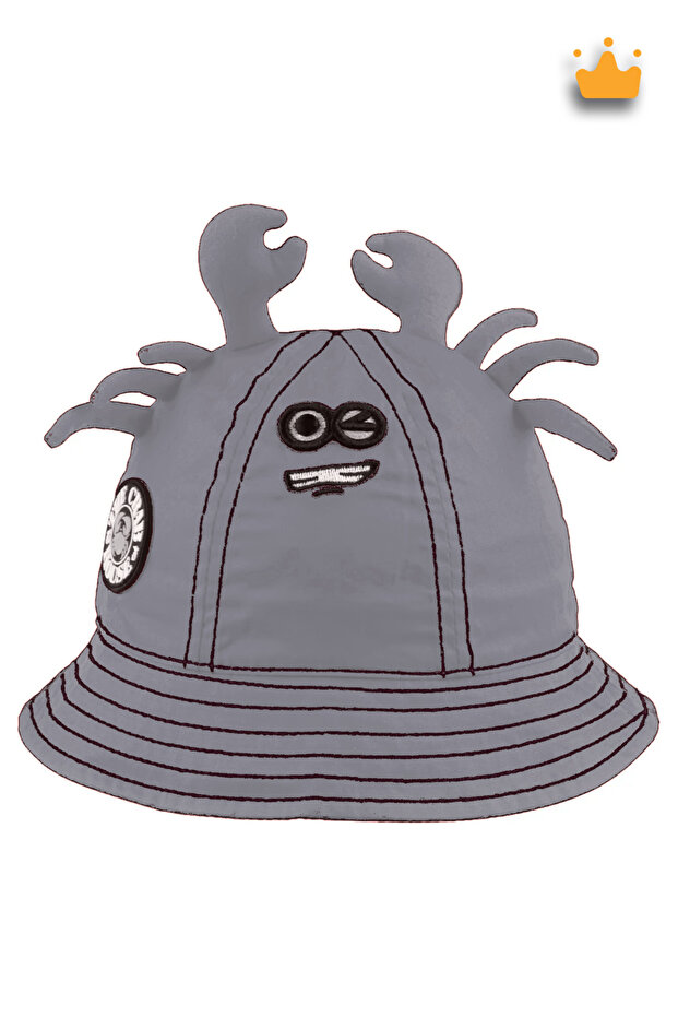 1-3 Years 50cm Boy's Summer Crab Figured Fedora Hat Gray Y 2313005