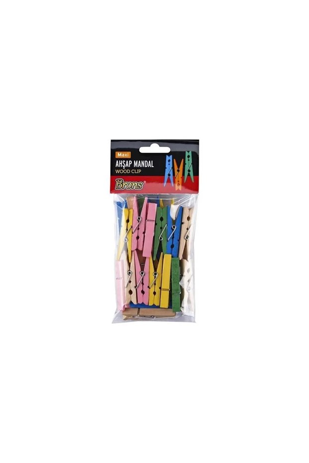 Ahşap Mandal Renkli 4,5cm 24ü