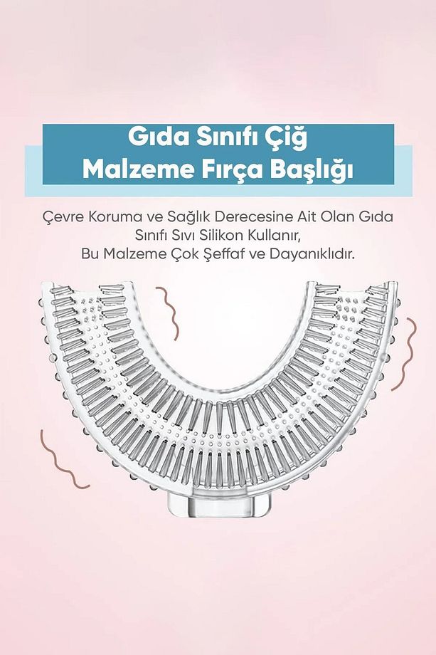 Bebek U Şekilli Diş Fırçası Silikon Hijyenik Pembe 2-6 Yaş Çocuk Yumuşak Diş Fırçası 1 Adet - 2