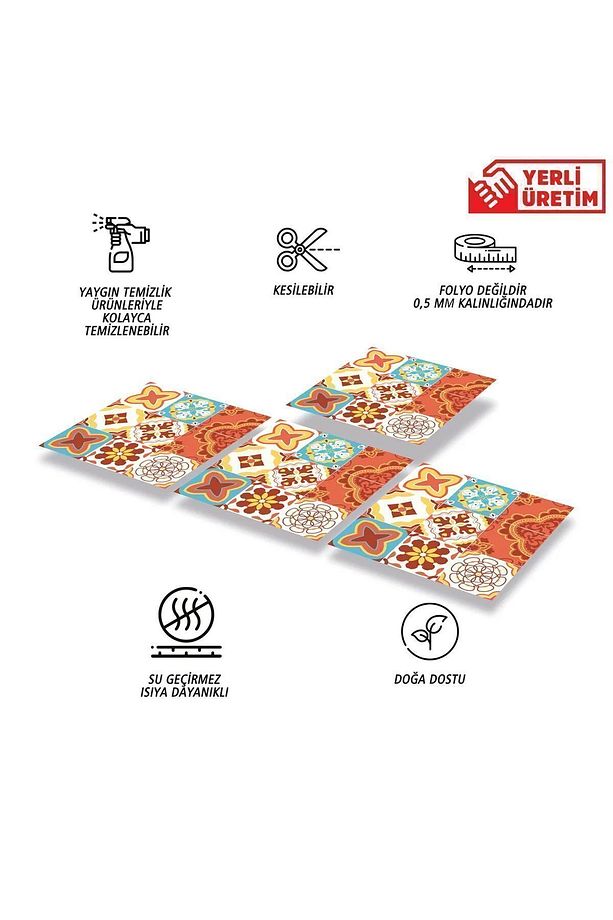 Kendinden Yapışkanlı Lunapark Desenli Pvc Karo 30x30 Cm (33 Adet) 3m2 - 2