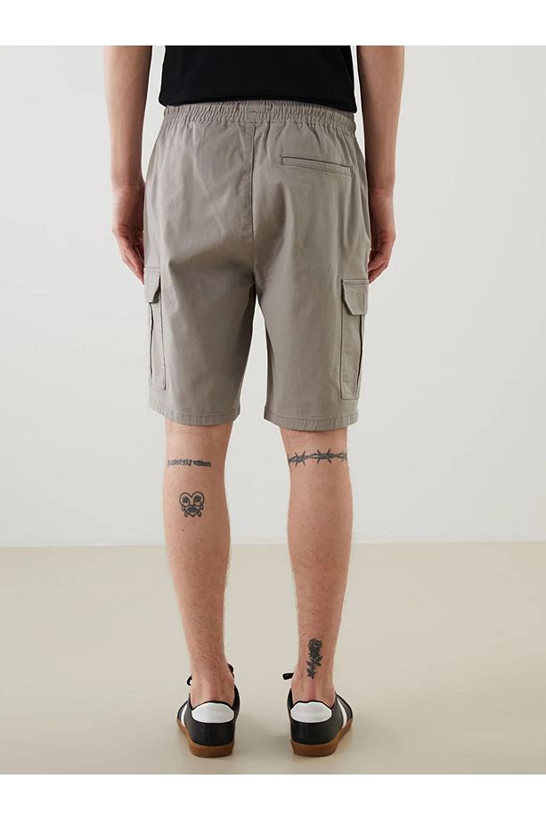 XSIDE Standart Kalıp Gabardin Erkek Kargo Şort - 4