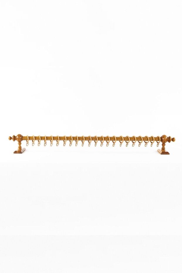 Meşe Raysız Ahşap Rustik Perde Askısı - Rustik Borusu 250 Cm - 4