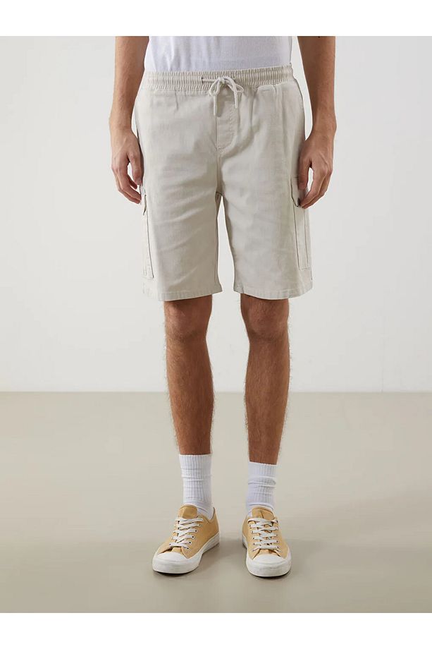 XSIDE Standart Kalıp Gabardin Erkek Kargo Şort - 2