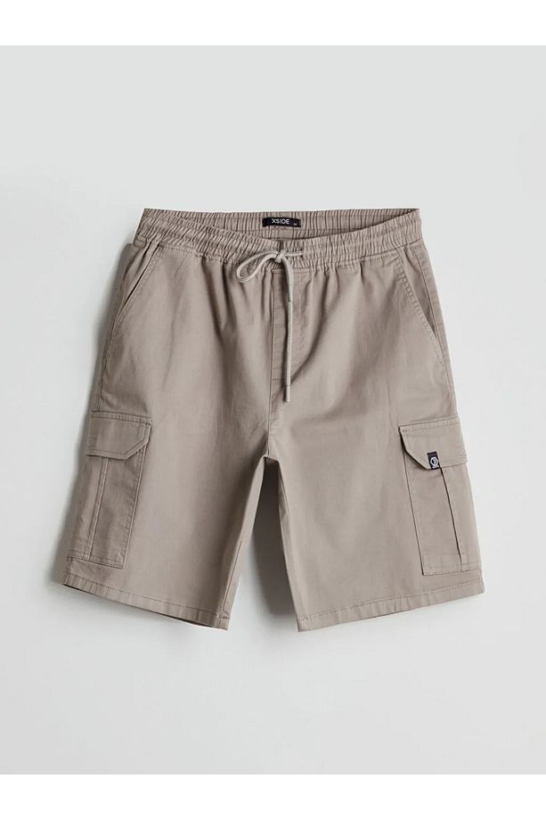 XSIDE Standart Kalıp Gabardin Erkek Kargo Şort - 5