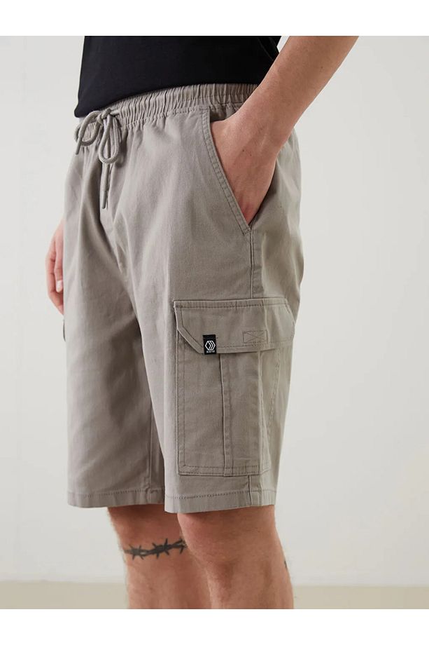 XSIDE Standart Kalıp Gabardin Erkek Kargo Şort - 3