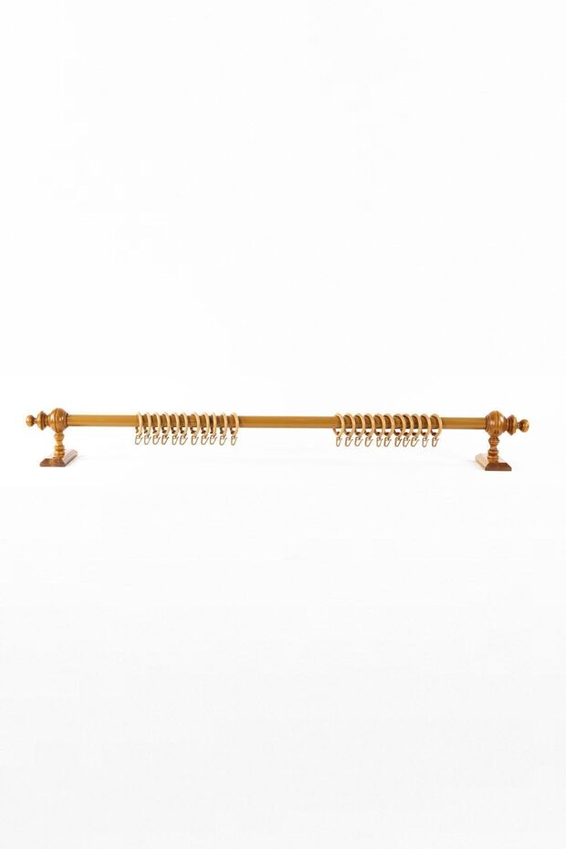 Meşe Raysız Ahşap Rustik Perde Askısı - Rustik Borusu 300 Cm - 2