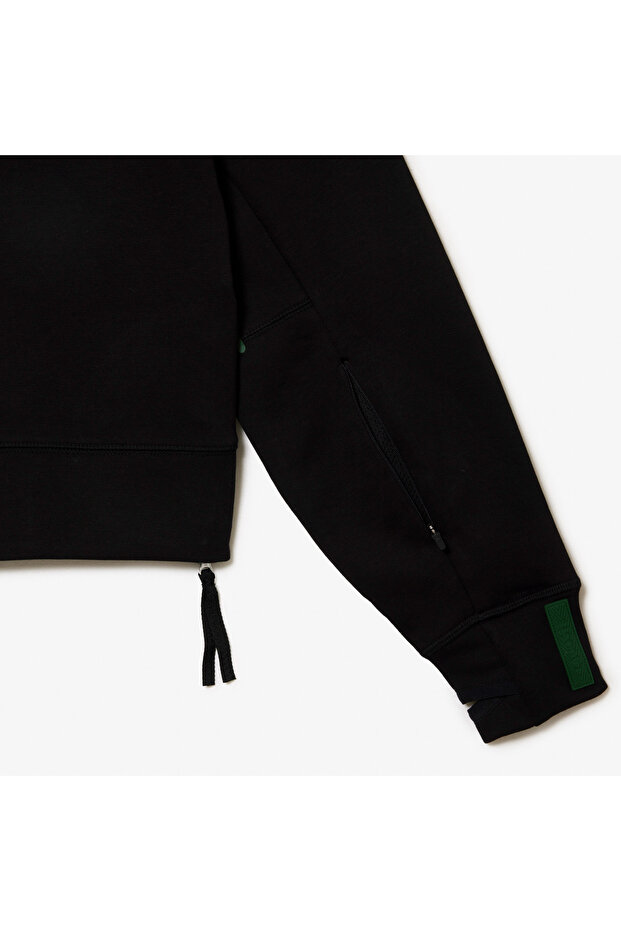 Kadın Relaxed Fit Kapüşonlu Siyah Sweatshirt - 8