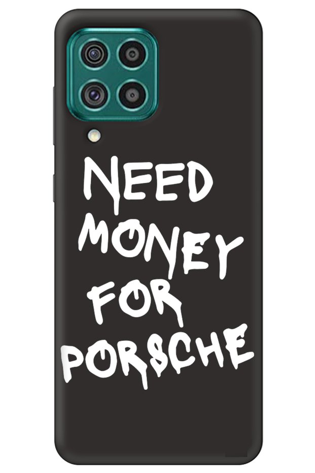 Samsung M33 Black Inner Velvet Need Money Patterned Silicone Phone Case