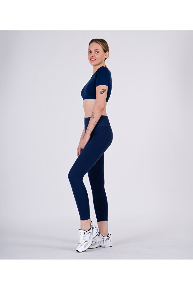 Breathable Antibacterial Silver Thread Detailed Core Basic Leggings - 6