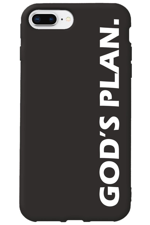 Silicone Phone Case for iPhone 7 Plus Black Inside Velvet God's Plan Pattern