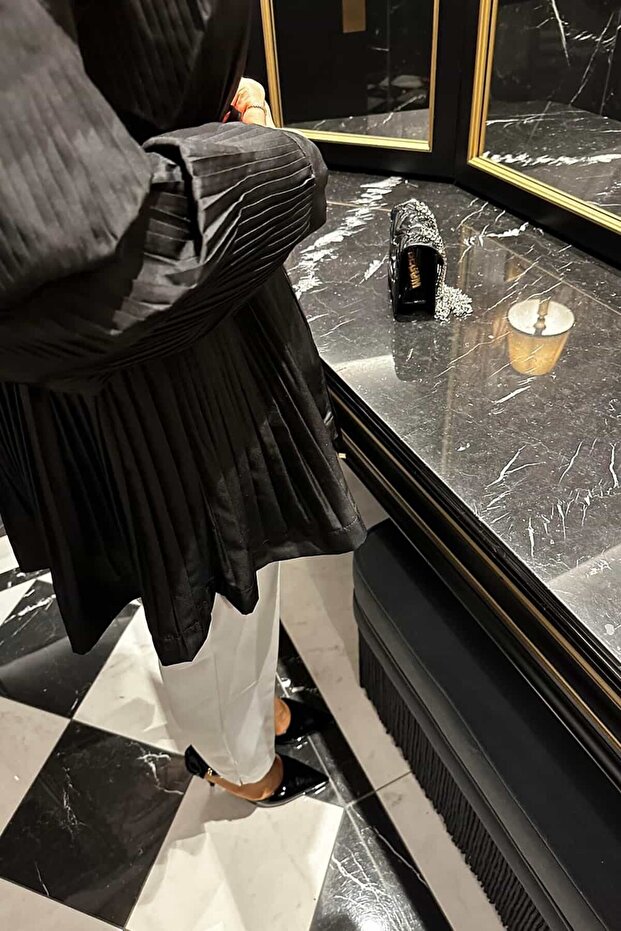 Ceket Micro Piliseli - Siyah - 1