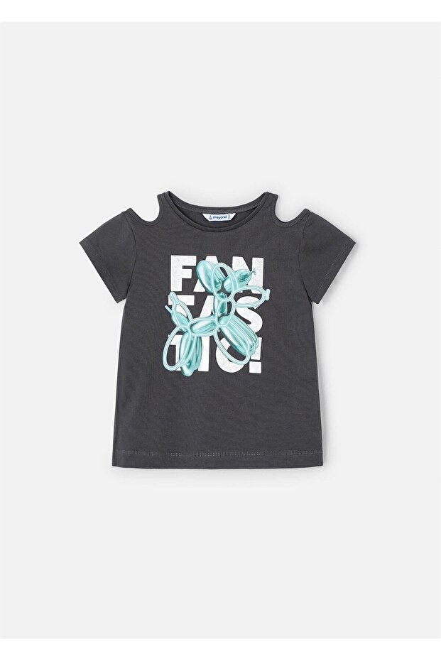 Girl's Printed T-Shirt Anthracite 3056