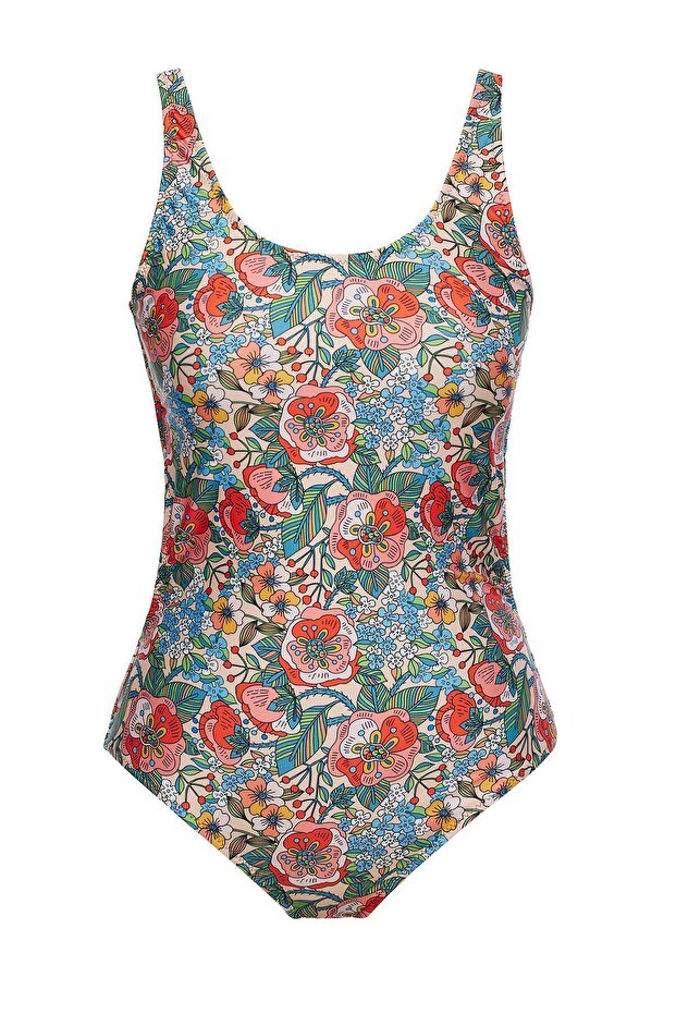 Patterned Backless Swimsuit - 2