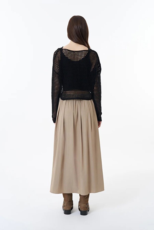 Ajurlu İkili Triko Siyah - 4