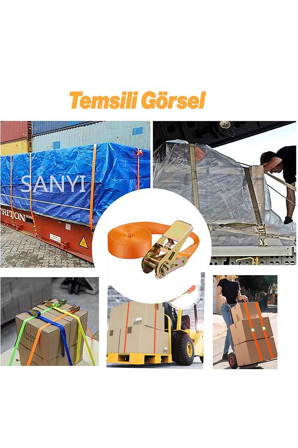 Sonsuz Gırgır Spanzet Yük Gerdirme Halatı Eşya Sabitleme Sapan 3 Metre Yük Taşıma Kamyoncu İpi - 4