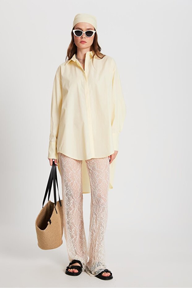 Women's Ecru Lace Trousers 29173