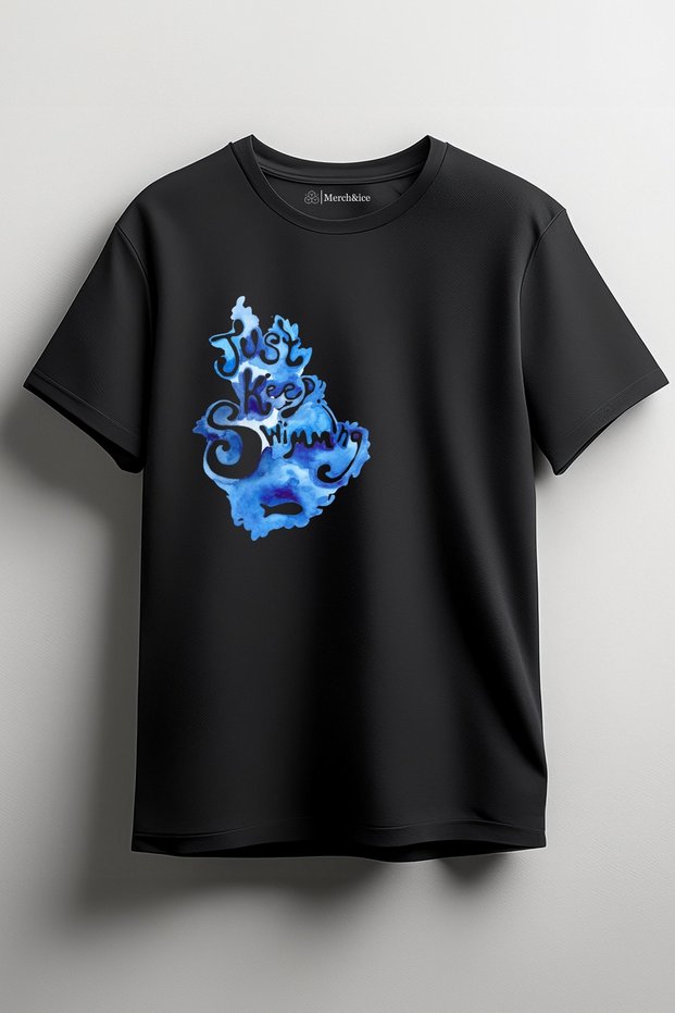 Just Keep Swimming Printed Unisex Oversize T-Shirt