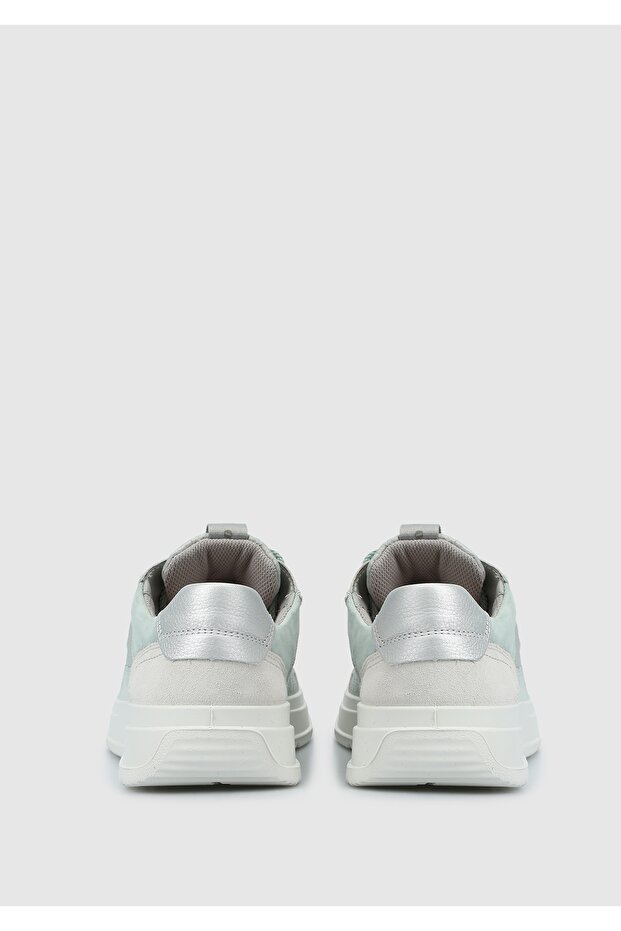 Yeşil Deri Kadın Sneaker - 4