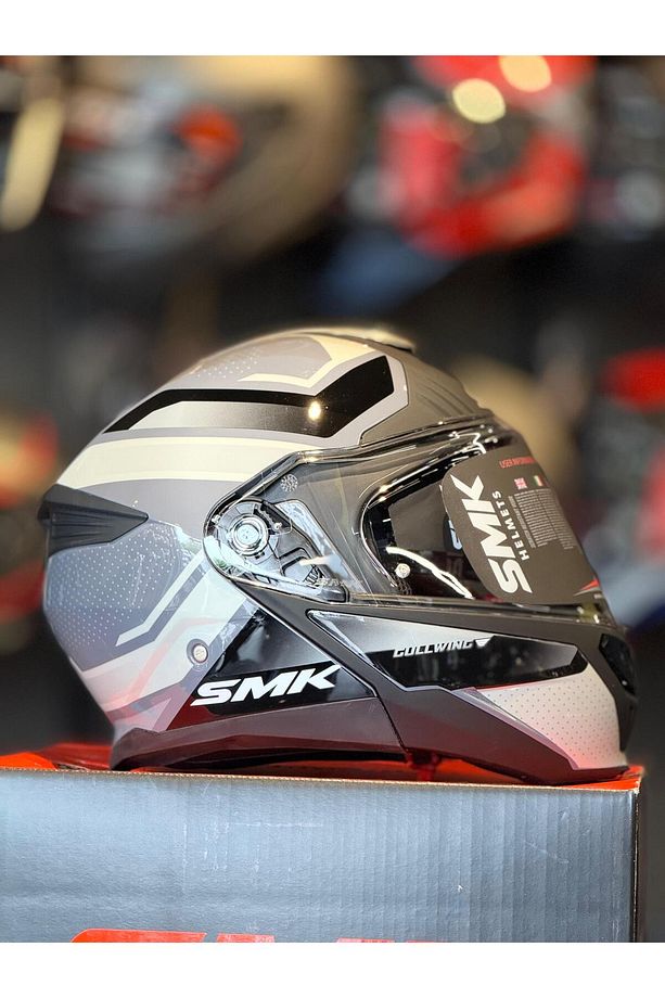 Gullwıing Supertour Gri Siyah Çizgili Çene Açılır Kask (ECE 22.06) (Fit Kalıp) - 5