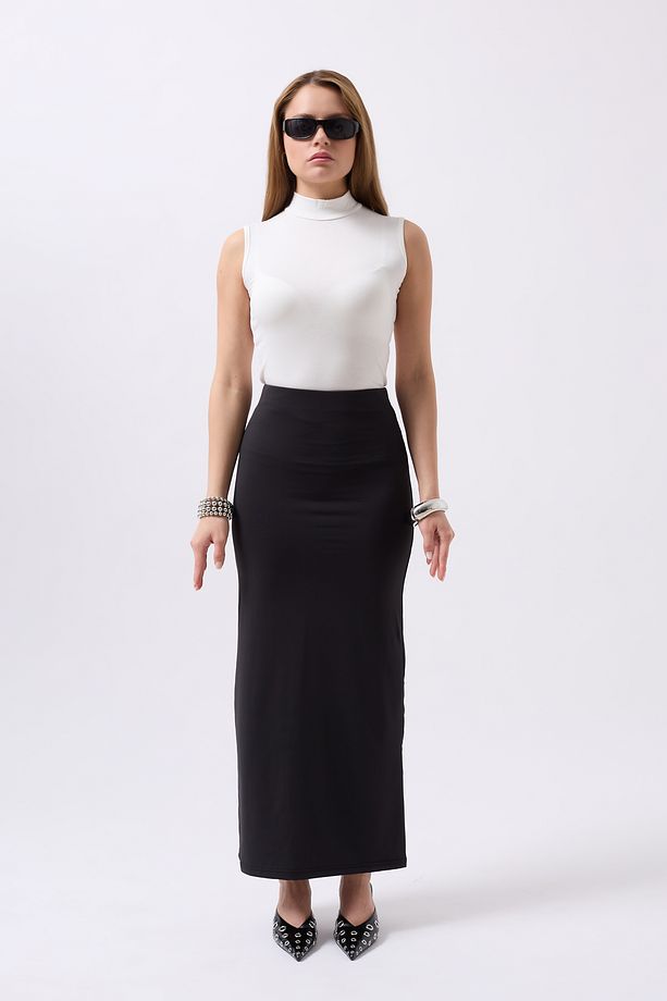 Liora Siyah Maxi Basic Etek - 4