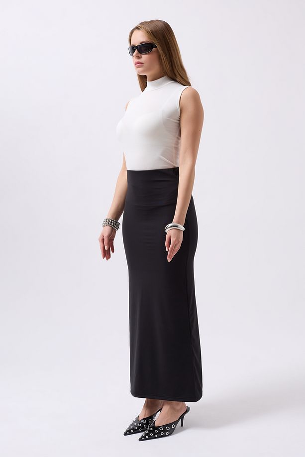 Liora Siyah Maxi Basic Etek - 5